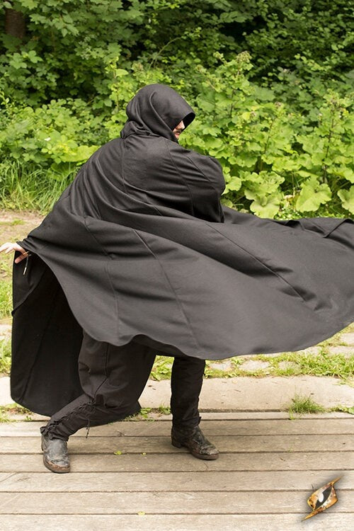 Resmantel, svart, ullmix