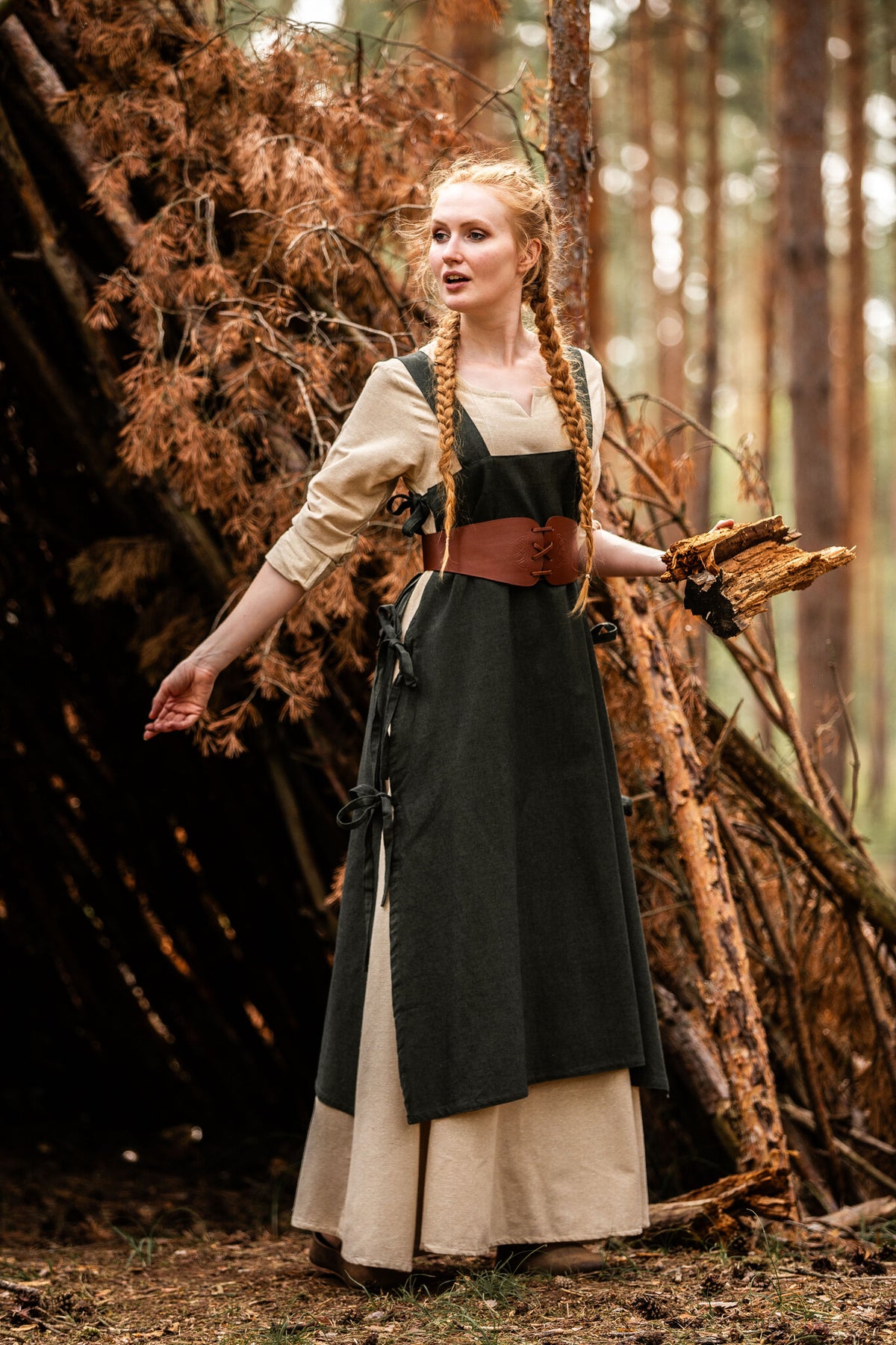 Hætte-kjortel Birka, grøn