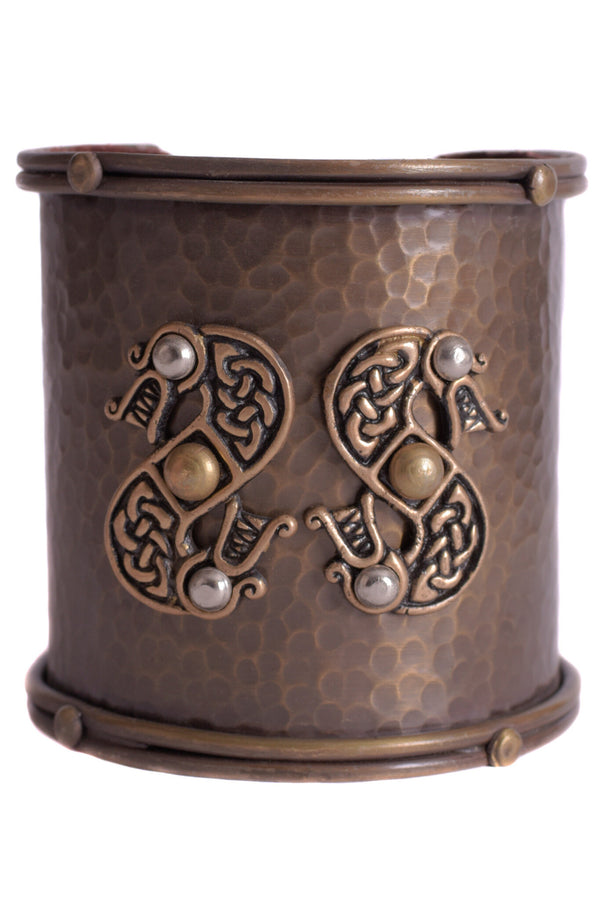 Keltiskt armband med ormmotiv, mässing