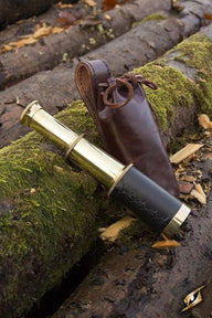 Telescope with leather pouch