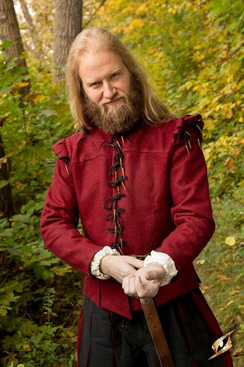 Dublett Columbus, röd, ullmix