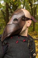 Leather mask plague doctor, brown