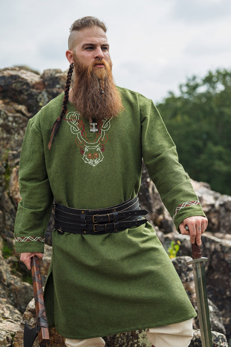 Vikingatunika varg Fenrir, grön