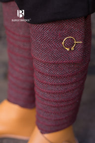 Bandes de jambe Asgar, mélange de laine, bordeaux rouge