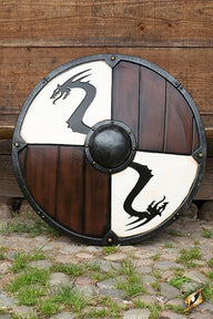LARP vikingskjold dragestil hvit