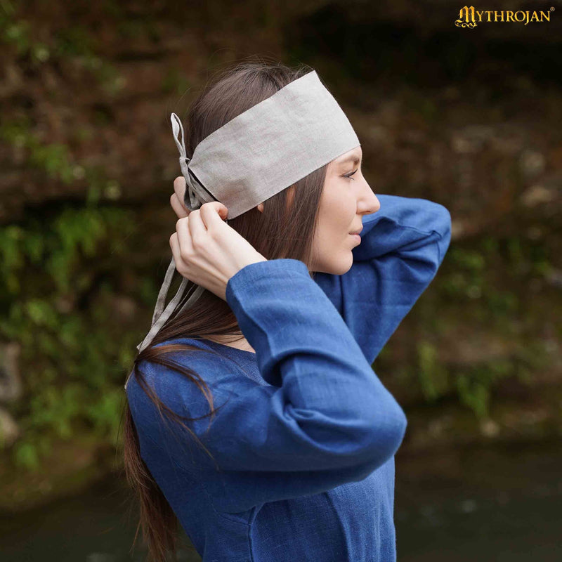 Historisches Basiskopftuch, Leinen, natur