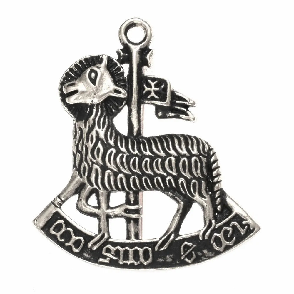 Pilgrim badge Agnus Dei, silvered bronze