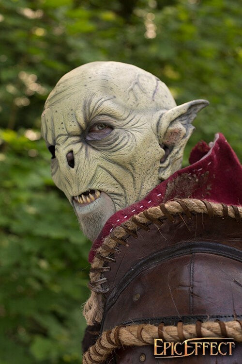 Mørkegrøn Wild Orc-maske, LARP