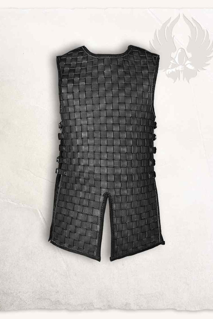 Leren brigdanine Ragur, zwart