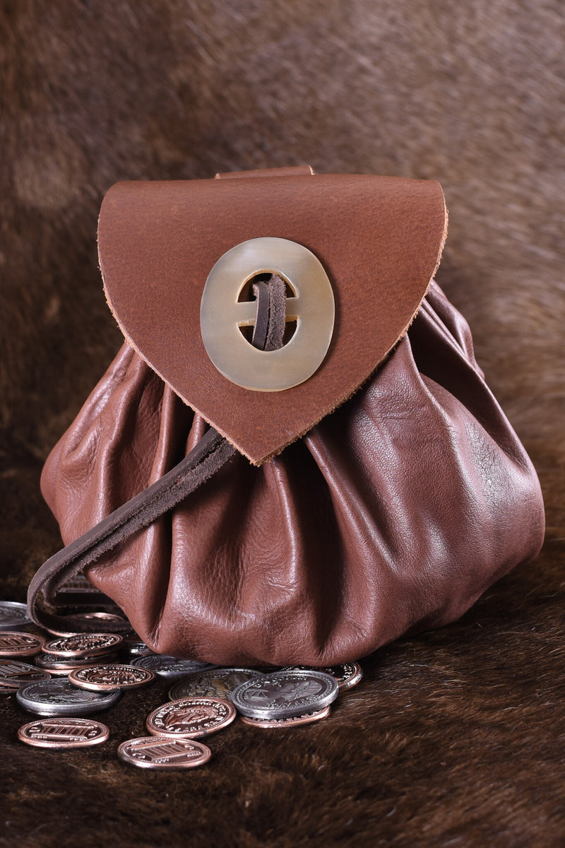 Medieval money pouch Chester, red brown