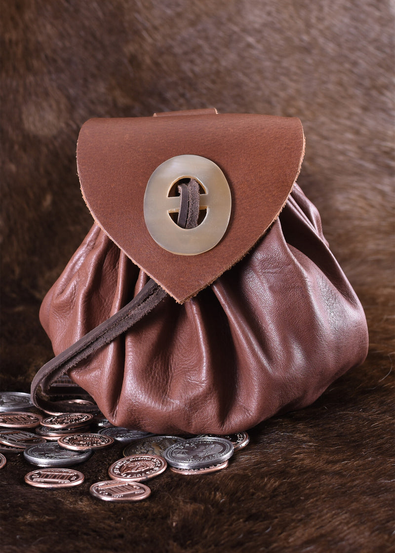 Medieval money pouch Chester, red brown