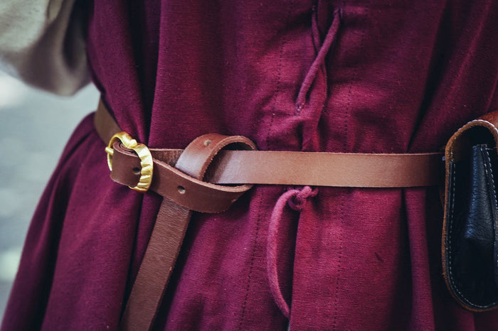 Skórzany pas, szerokość 2 cm, brązowy