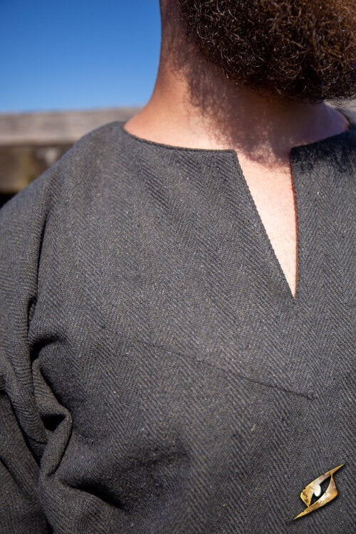 Viking tunic Arvis, herringbone pattern, Ranger grey