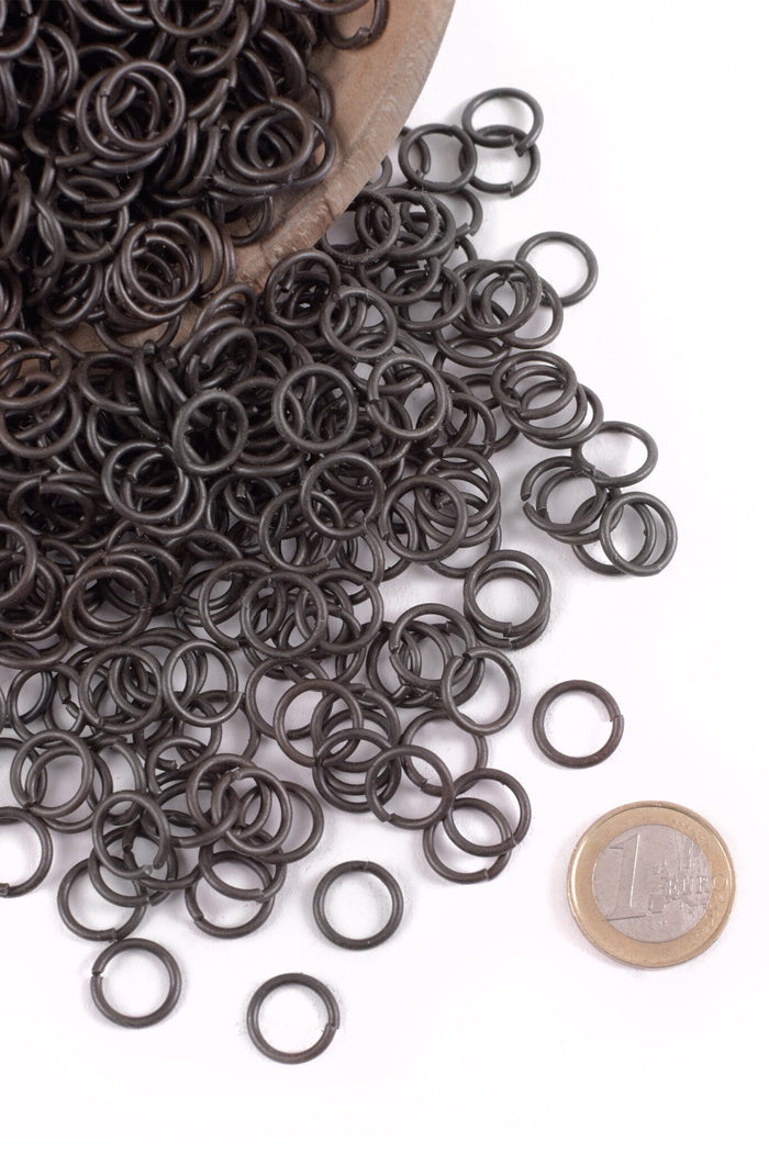 3 kg gebronsde Kettenringe, ungeklonken, 9 mm