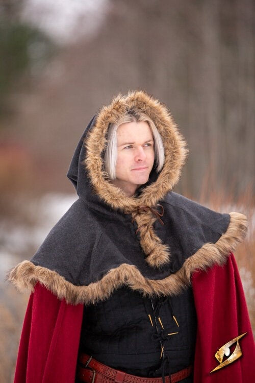 Chaperon Geralt, noir, mélange de laine