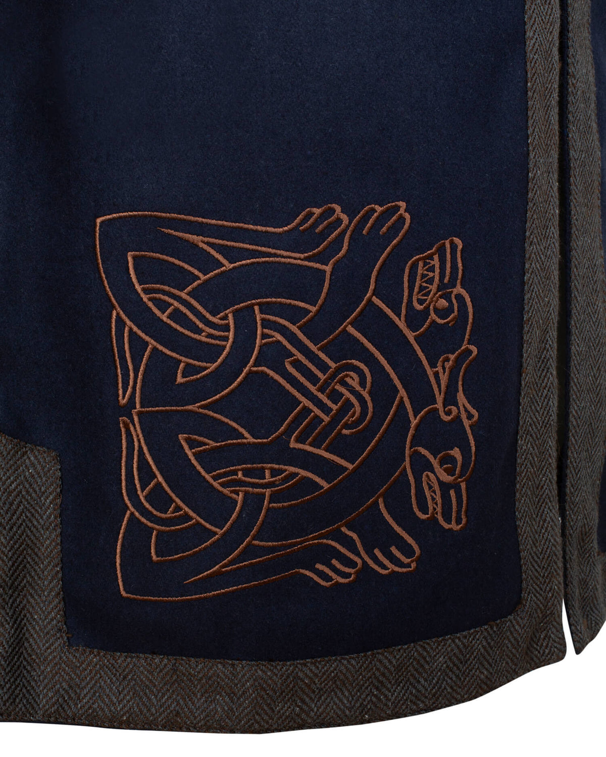 Broderad Norgaard-tunika, ullmix, blå