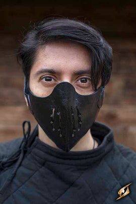 Läder Mempo halvmask, svart