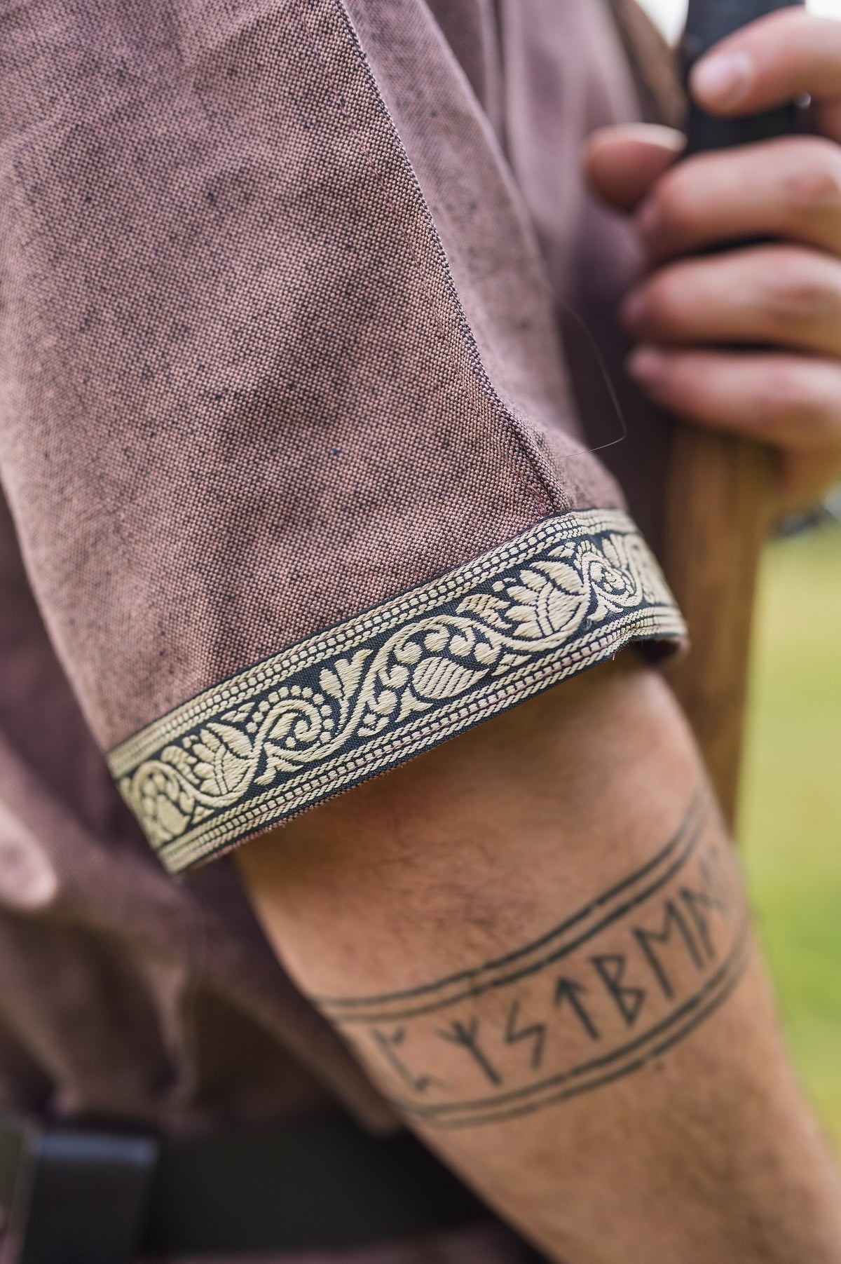 Celtic tunic, short sleeves, light brown