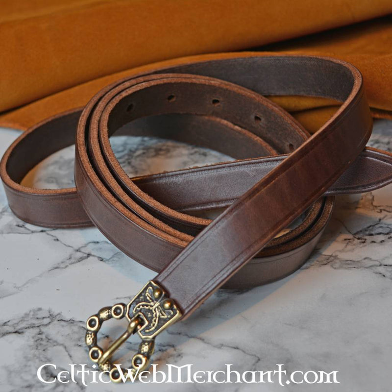 15th century belt London, silvered, 165 cm, brown