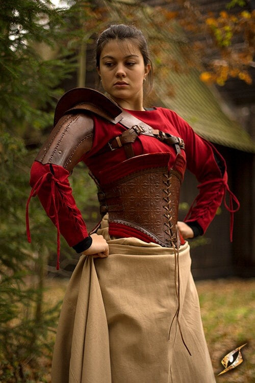 Leren schouderpantser, bruin