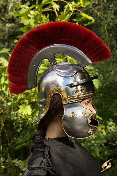 Roman legionary helmet with red crest, 1-1.2 mm