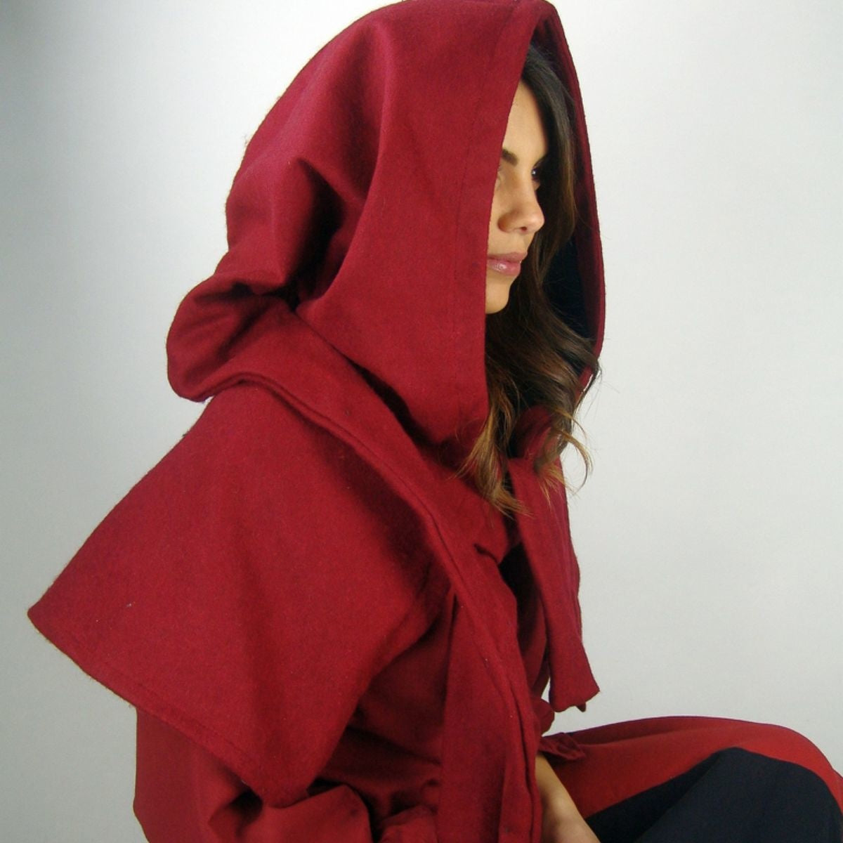 Kaproen Terry rood, wolmix