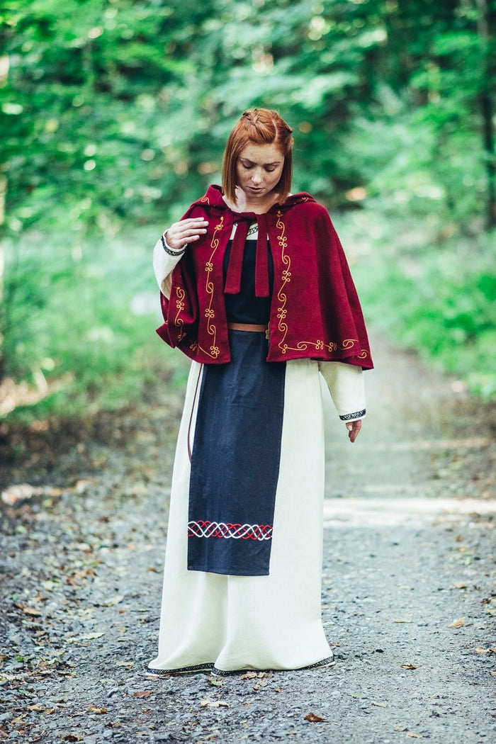 Kaptur Runa, czerwony, mieszanka wełny