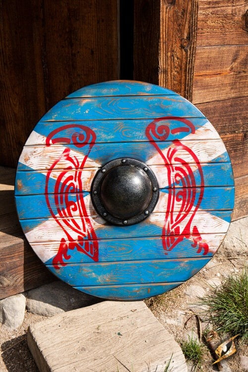 LARP Viking round shield Odin's raven