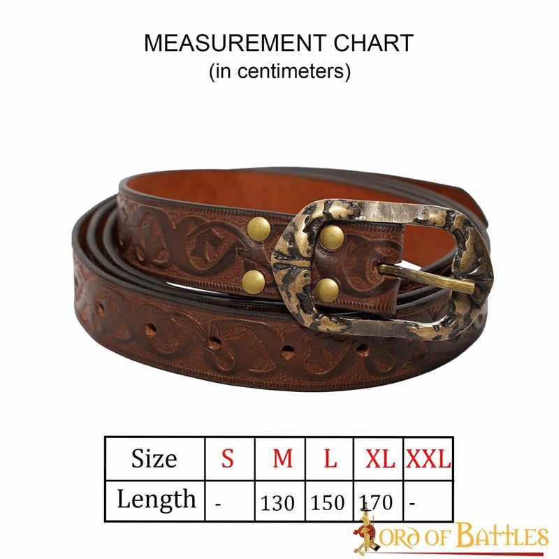 Leren riem Tinuviel, 130 cm, bruin