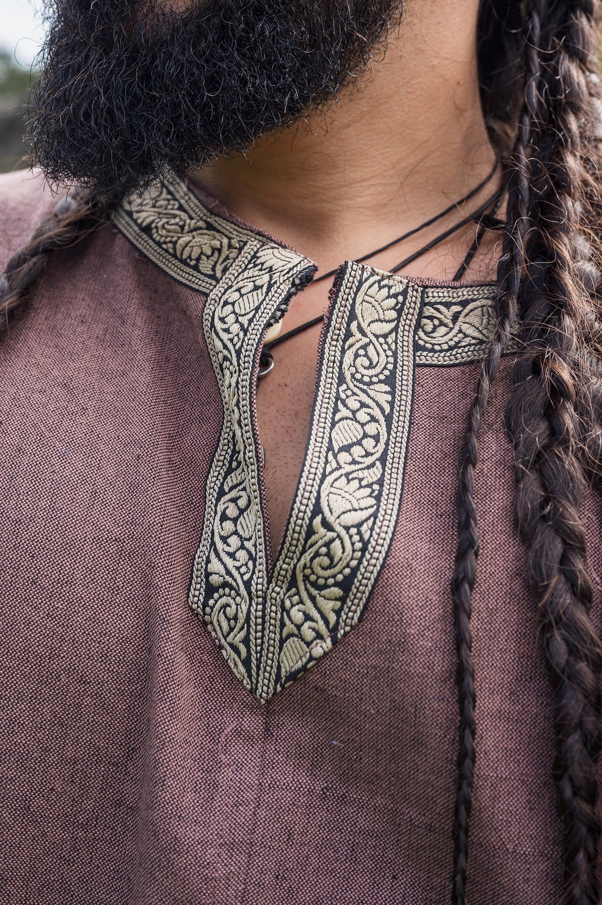 Celtic tunic, short sleeves, light brown