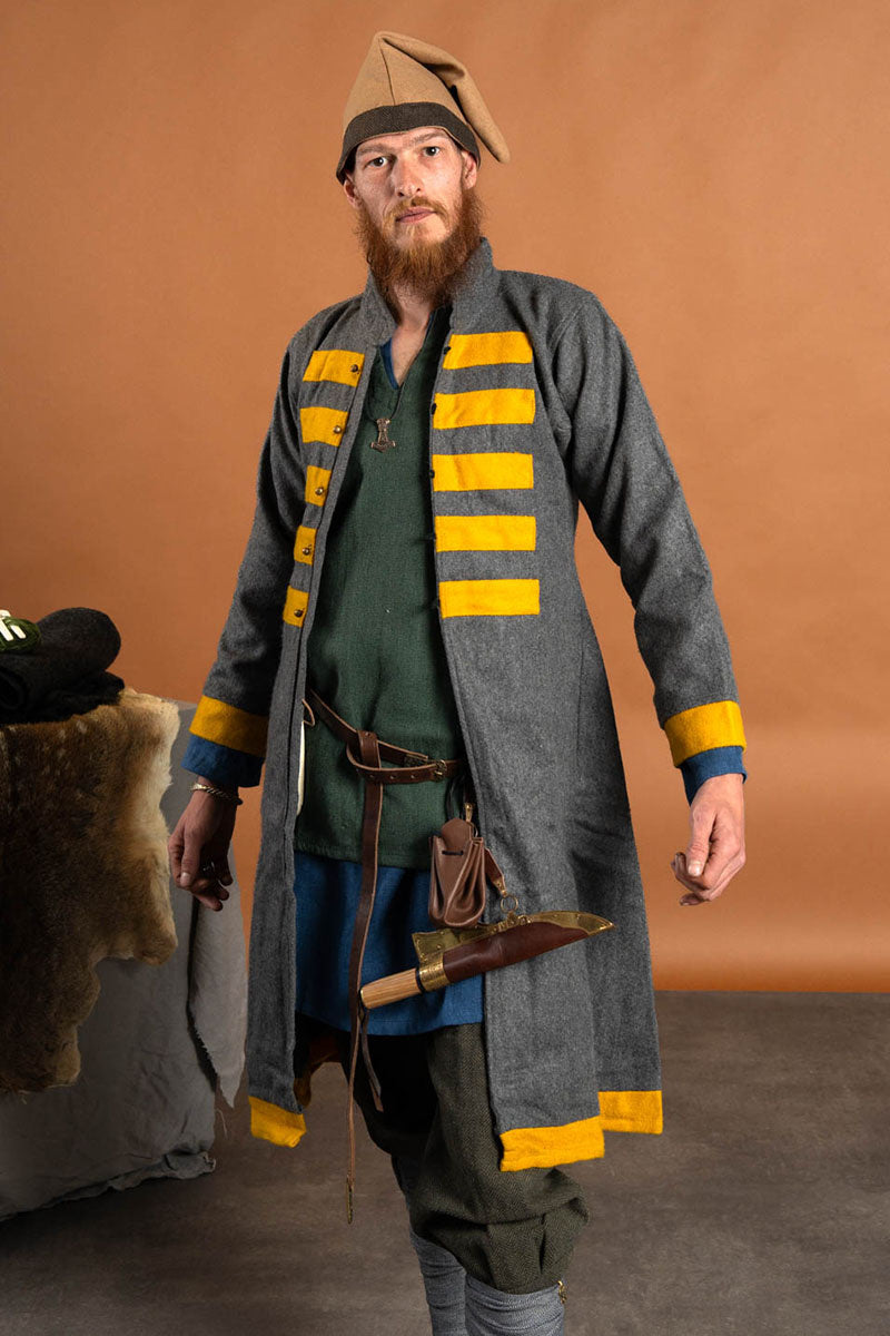 Rusvik vikingejakke Bartosz, gul/grå, uldmix