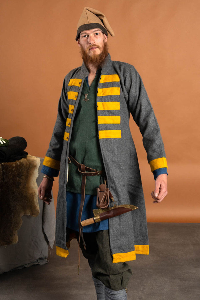 Rusvik vikingejakke Bartosz, gul/grå, uldmix