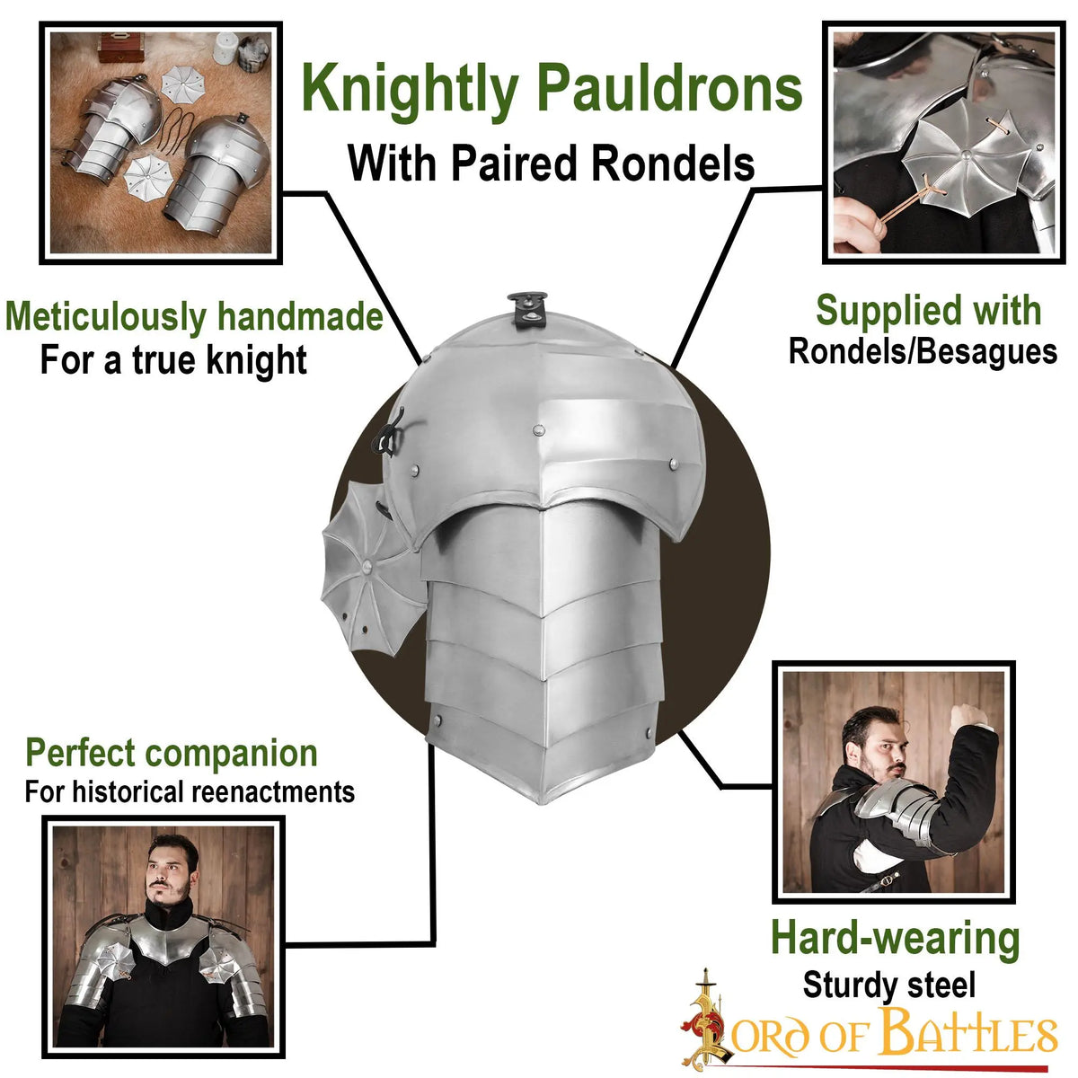 Complex Pauldrons Gothic pauldrons with roundels, 1.6 mm