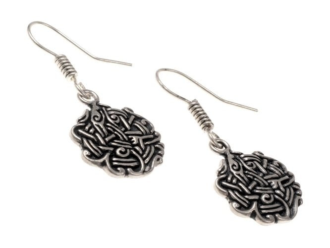 Orecchini con nodo vichingo, bronzo argentato