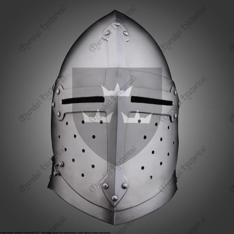 Large 'bascinet' with visor, 2 mm (battle-ready)