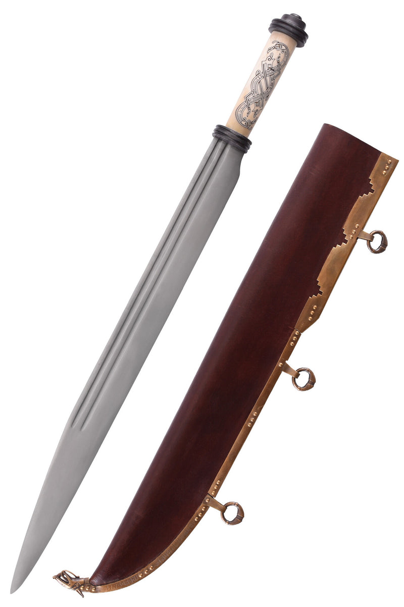 10. årh. vikingsax i Jellinge-stil, semi-skarp