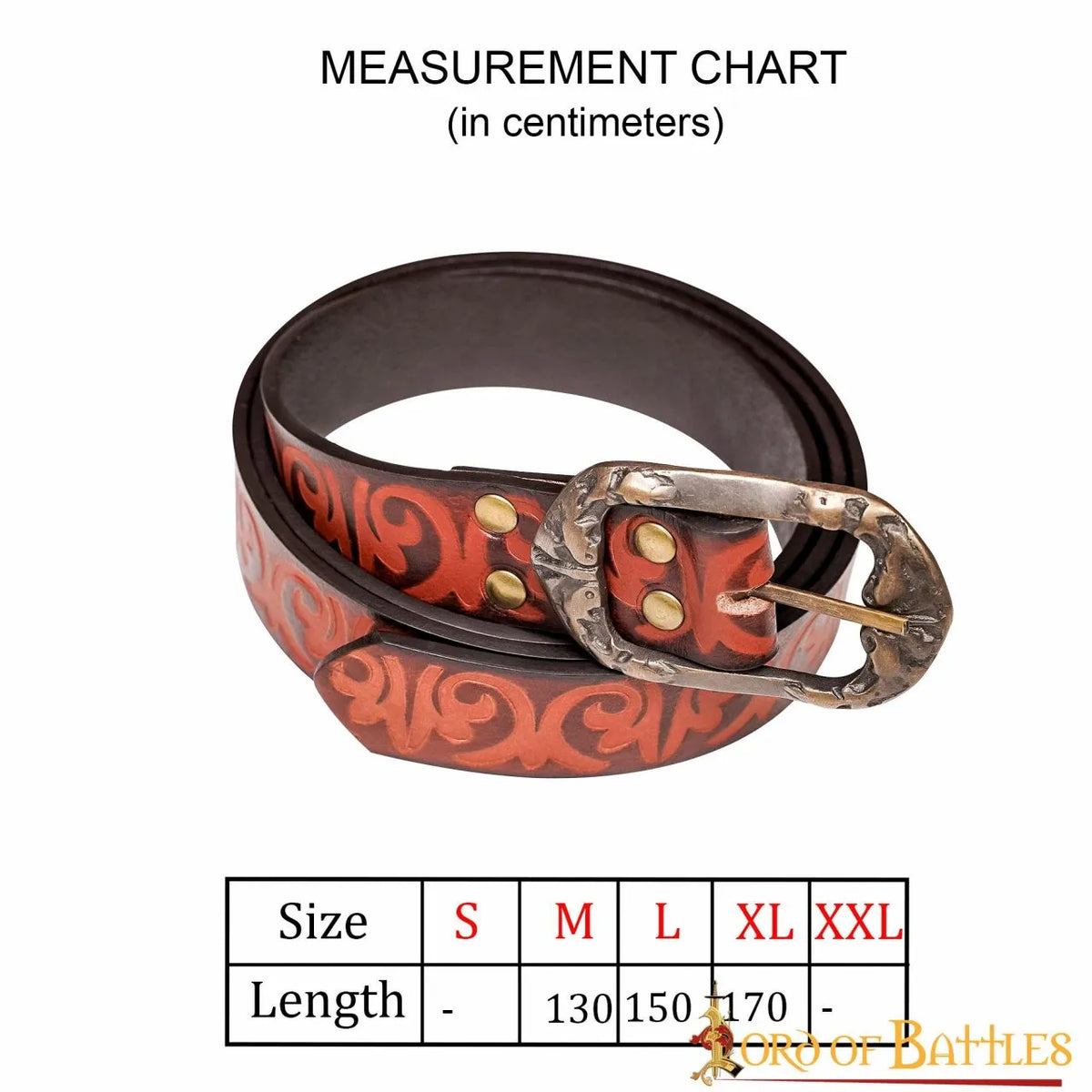 Leather belt Siofra, 130 cm, brown