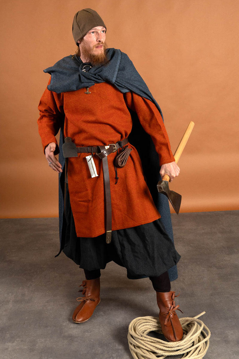 Rusvik Wikinger Hose Borys, Fischgrätmuster, schwarz grau, Wollmix