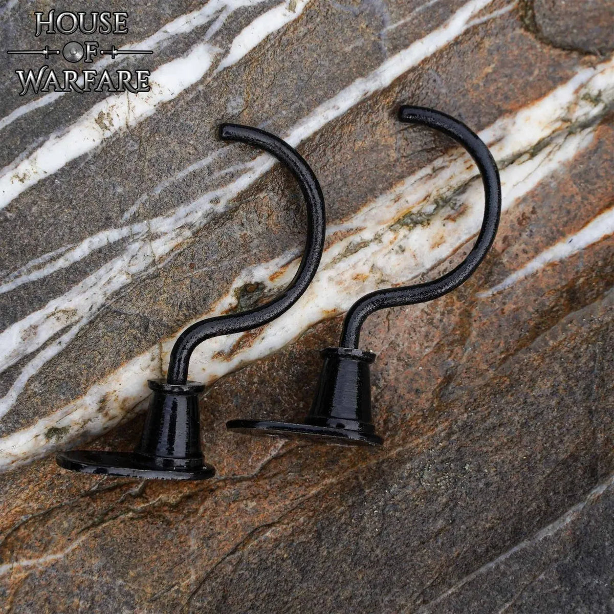 Wall hooks, pair, black