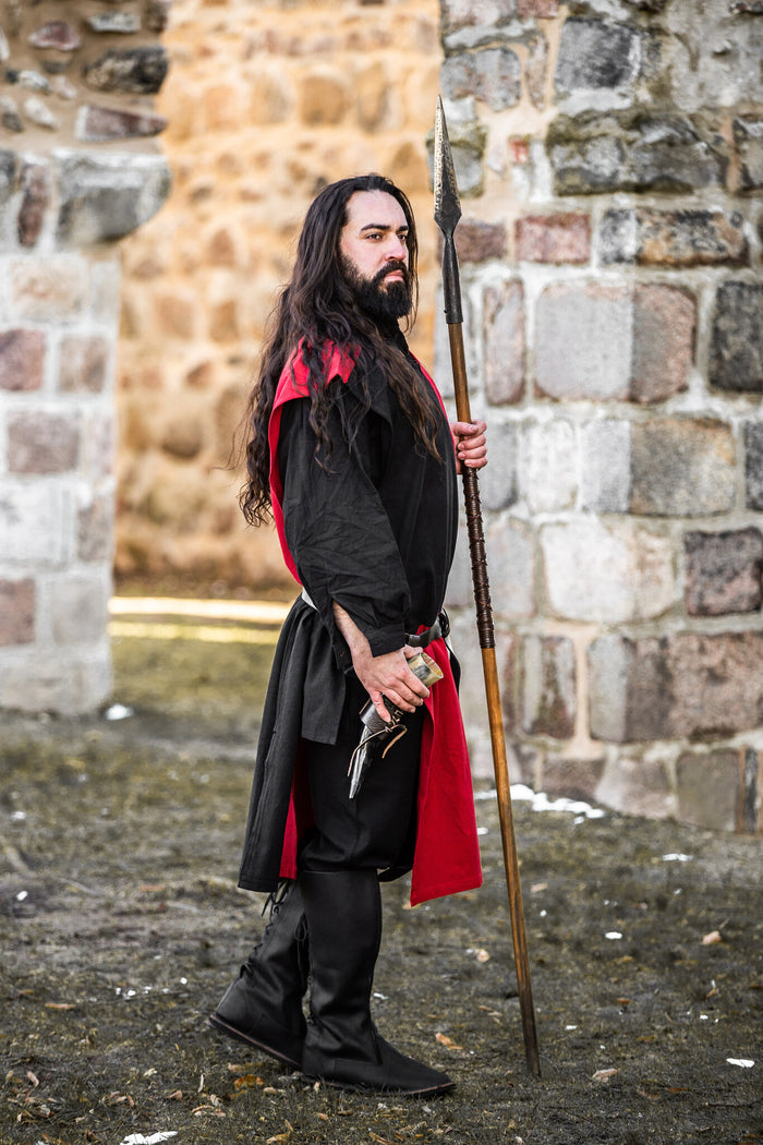 Sobrevestido a cuadros, negro-rojo