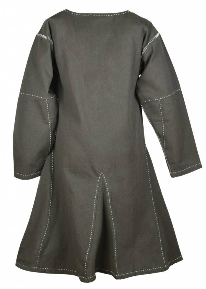 Tunic Kragelund hand-stitched finish, olive green