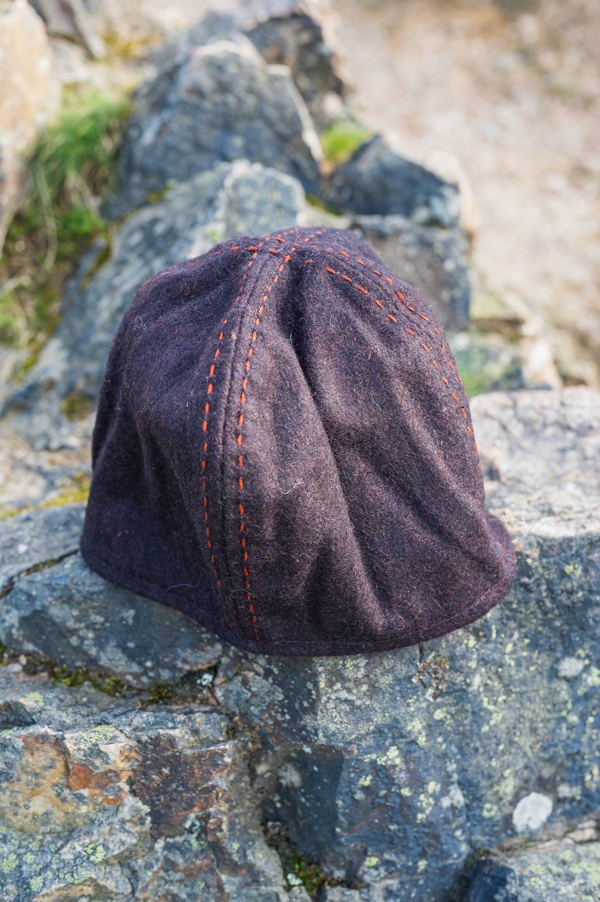 Czapka wikińska Njal, mieszanka wełny, brązowa