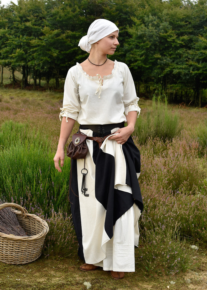 Middelalderligt hovedtørklæde, creme