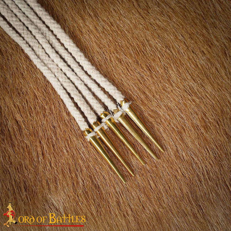 Schnürsenkel mit Aiglets 150 cm Set aus 5 natur