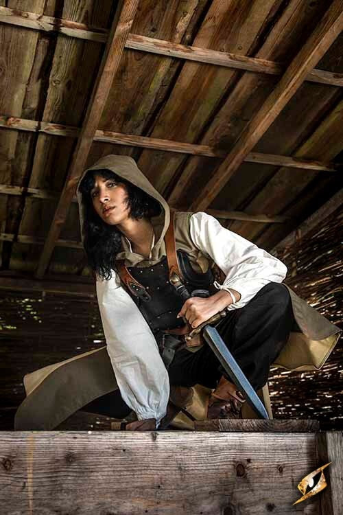 Merc stål-læder brystpanser, bronzeret, 1 mm