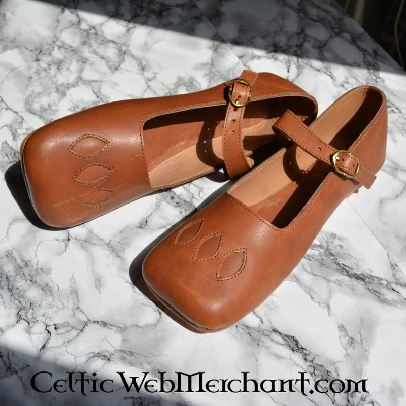 Chaussures à bouche de vache, 16e siècle, brun