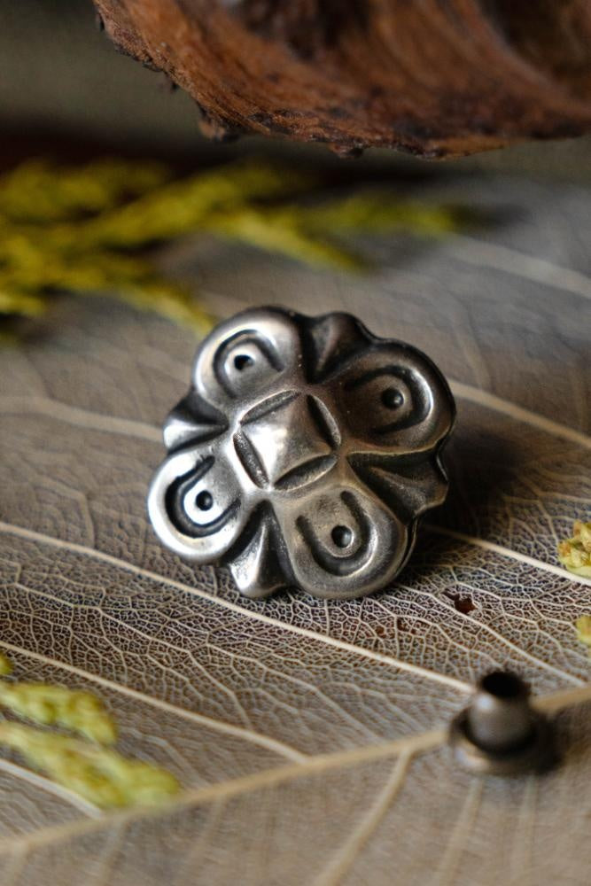 Okucia pasa ośmiokątne (5 szt.), posrebrzane