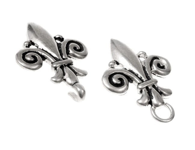 Cloak clasp fleur de lys, silvered bronze