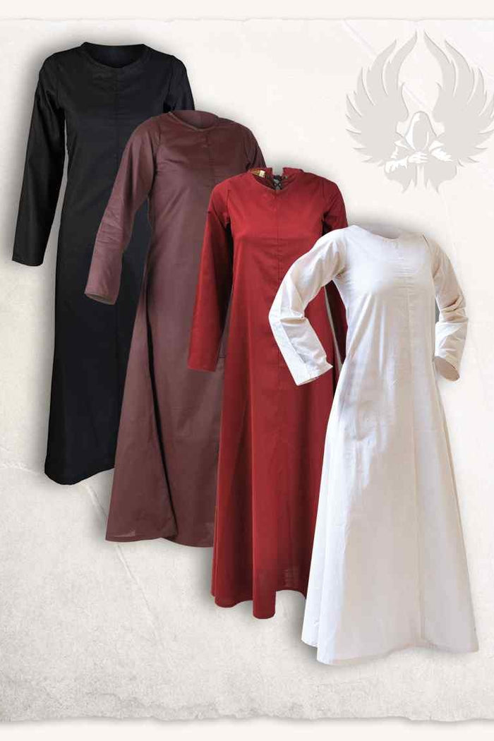 Marita dress, light cotton, bordeaux