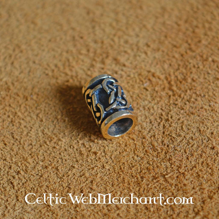 Traditional Celtic beard bead, bronze